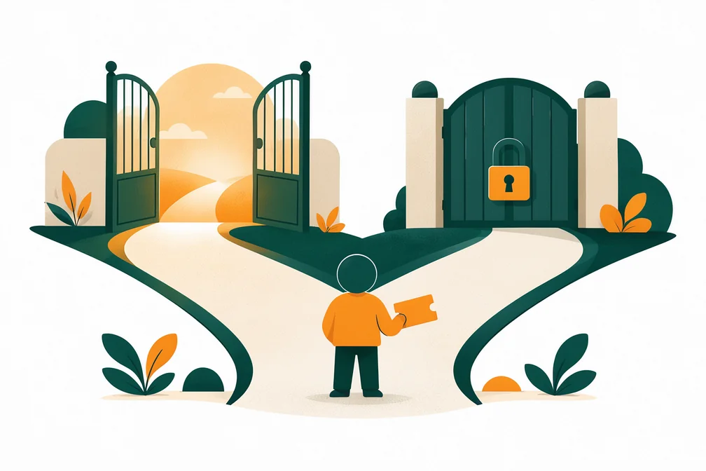 Ilustração mostrando que o código de indicação só pode ser usado no momento do cadastro