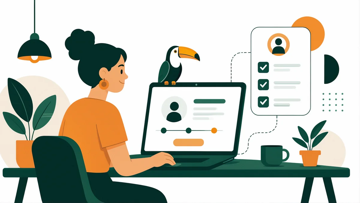 Ilustração de uma pessoa criando conta em uma corretora de criptomoedas brasileira