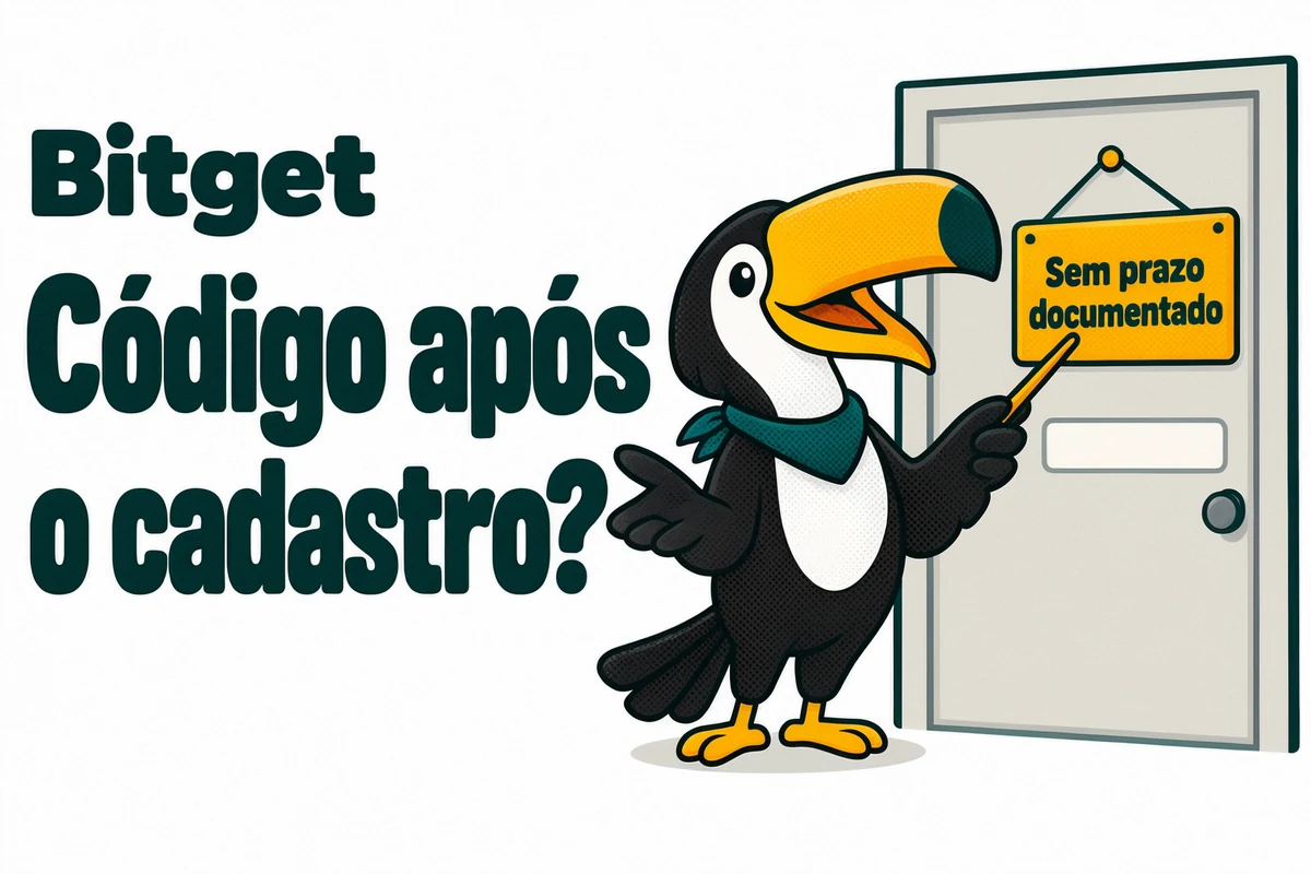 Tuca explica que a Bitget não documenta prazo para vincular o código de indicação depois do cadastro
