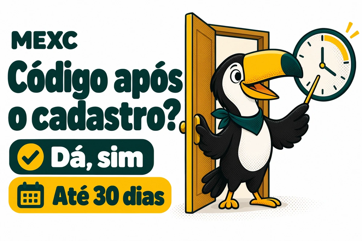 Tuca mostra que a MEXC permite vincular o código de indicação depois do cadastro em até 30 dias