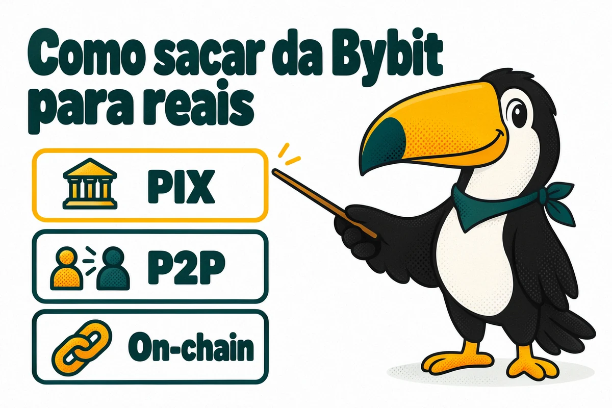 Tuca aponta as três rotas para sacar da Bybit para reais: PIX, P2P e on-chain