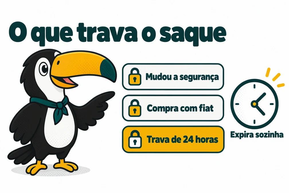 Tuca explica o que trava o saque na Gate: mudança de segurança e compra com fiat, por 24 horas