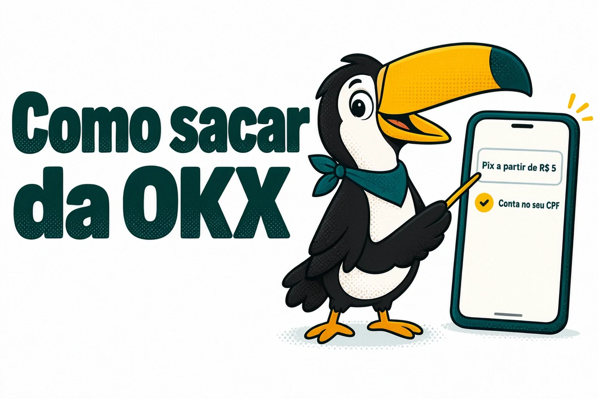 Tuca mostra como sacar da OKX por Pix, a partir de R$ 5 e só para conta no seu CPF