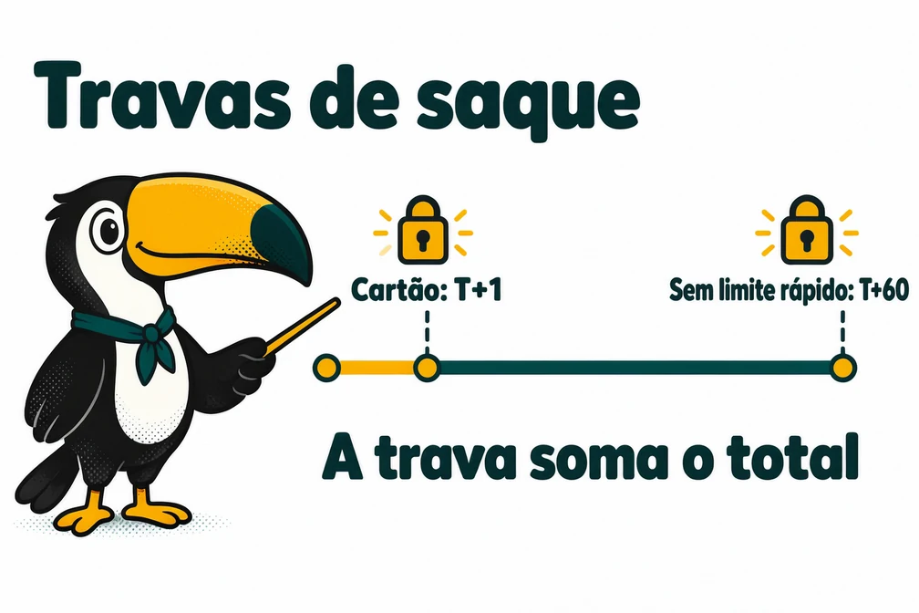 Tuca explica as travas de saque da Pionex: T+1 para compra com cartão e T+60 sem limite rápido