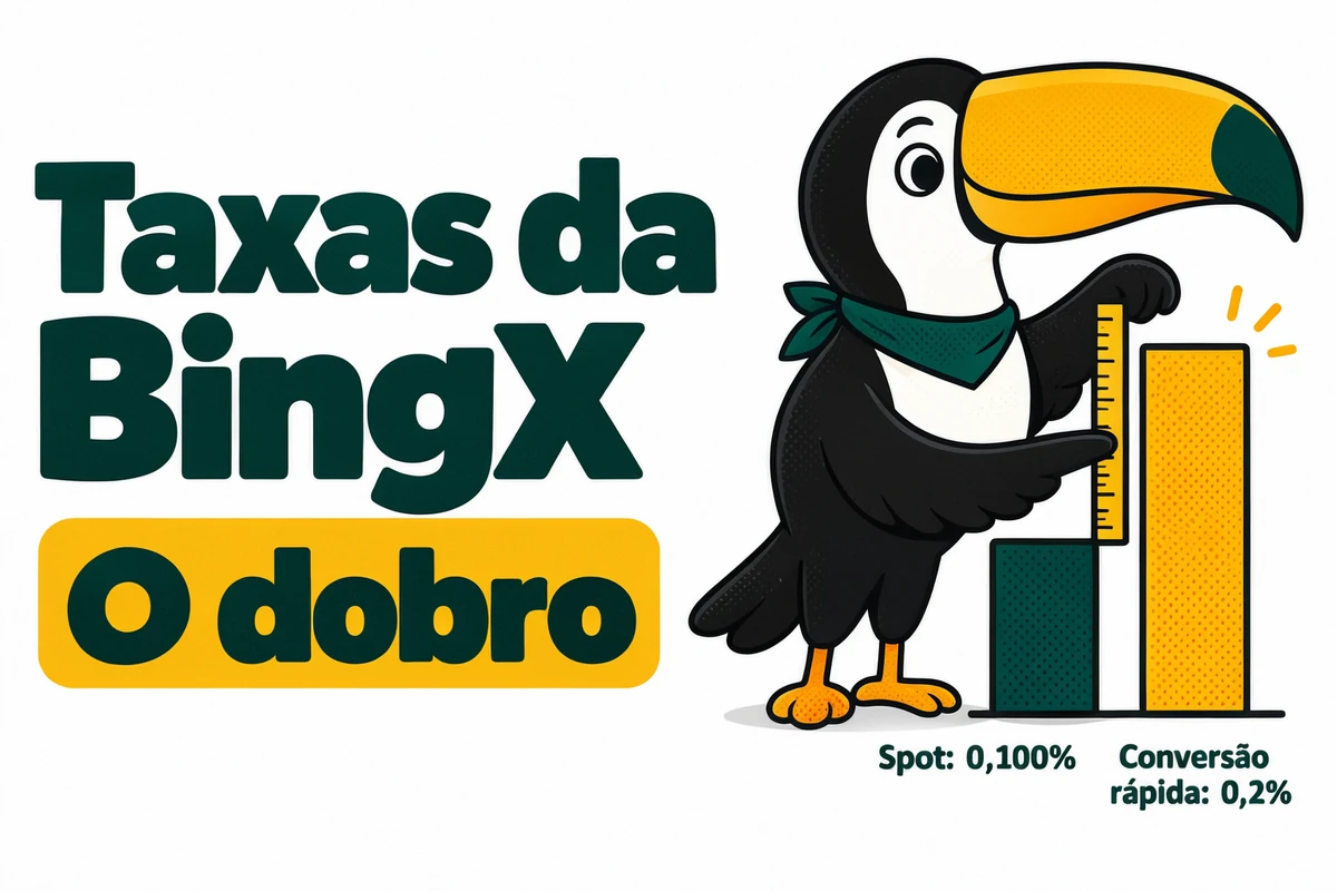 Tuca mede a taxa da BingX: 0,100% no spot e 0,2% na conversão rápida, o dobro