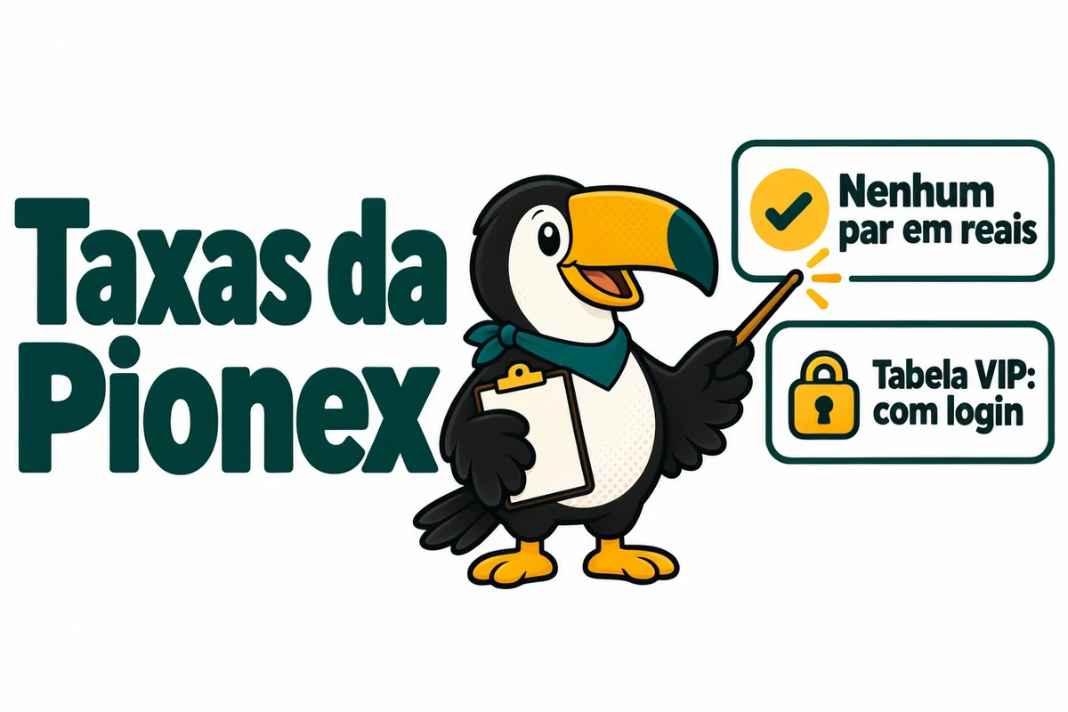 Tuca mostra que a Pionex não tem nenhum par à vista em reais na API pública e que a tabela VIP só abre com login